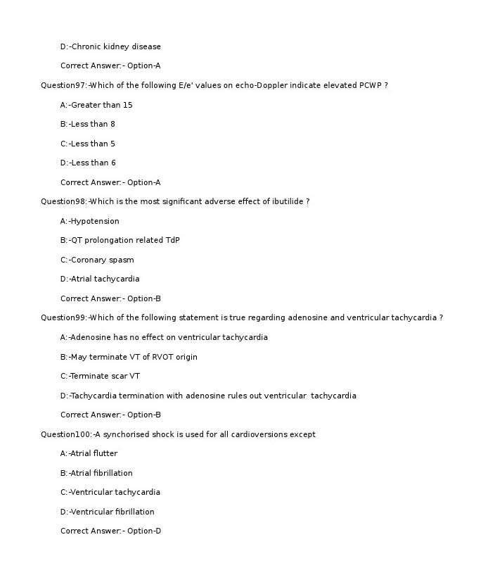 KPSC Assistant Professor in Cardiology Exam 2021 Code 22021OL 13