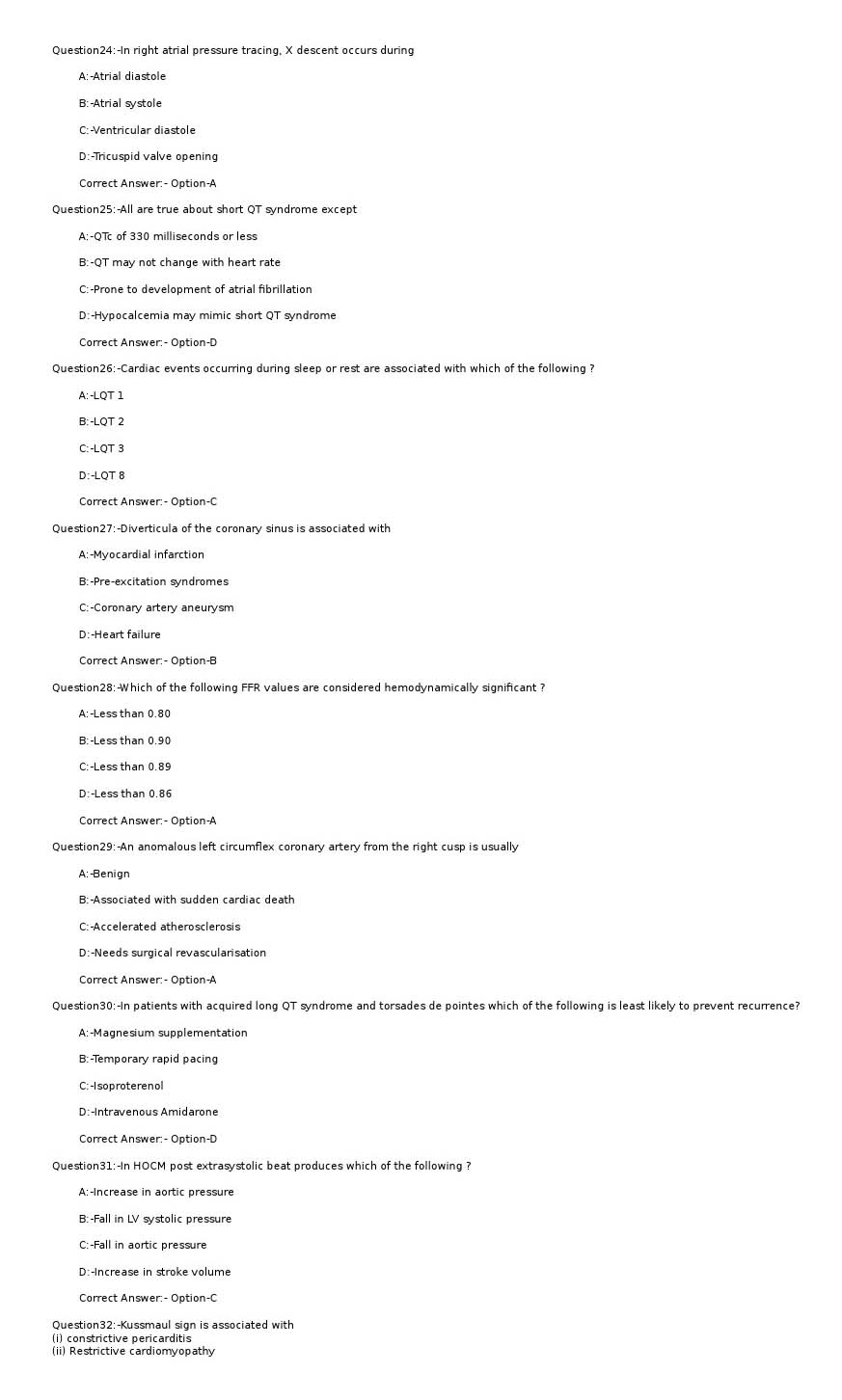 KPSC Assistant Professor in Cardiology Exam 2021 Code 22021OL 4