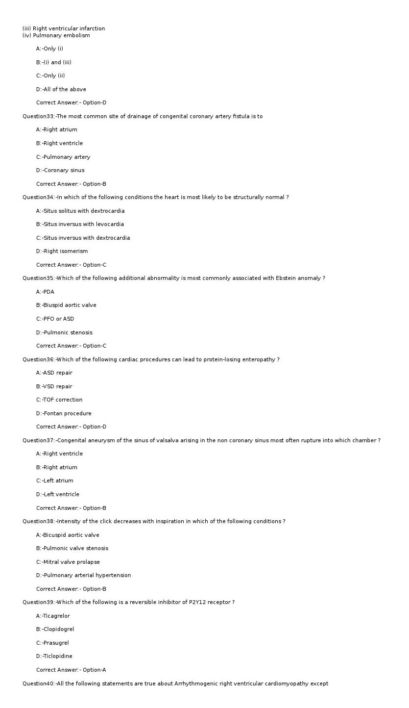 KPSC Assistant Professor in Cardiology Exam 2021 Code 22021OL 5