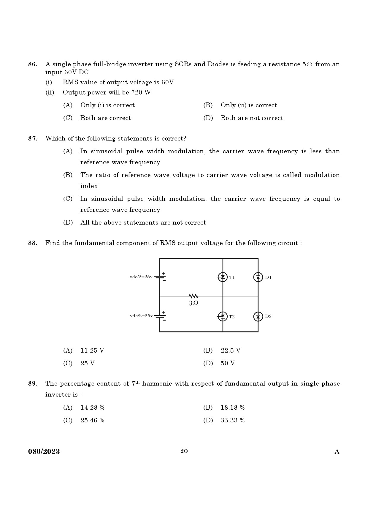 KPSC Assistant Professor Electrical and Electronics Engineering Exam 2023 Code 0802023 18