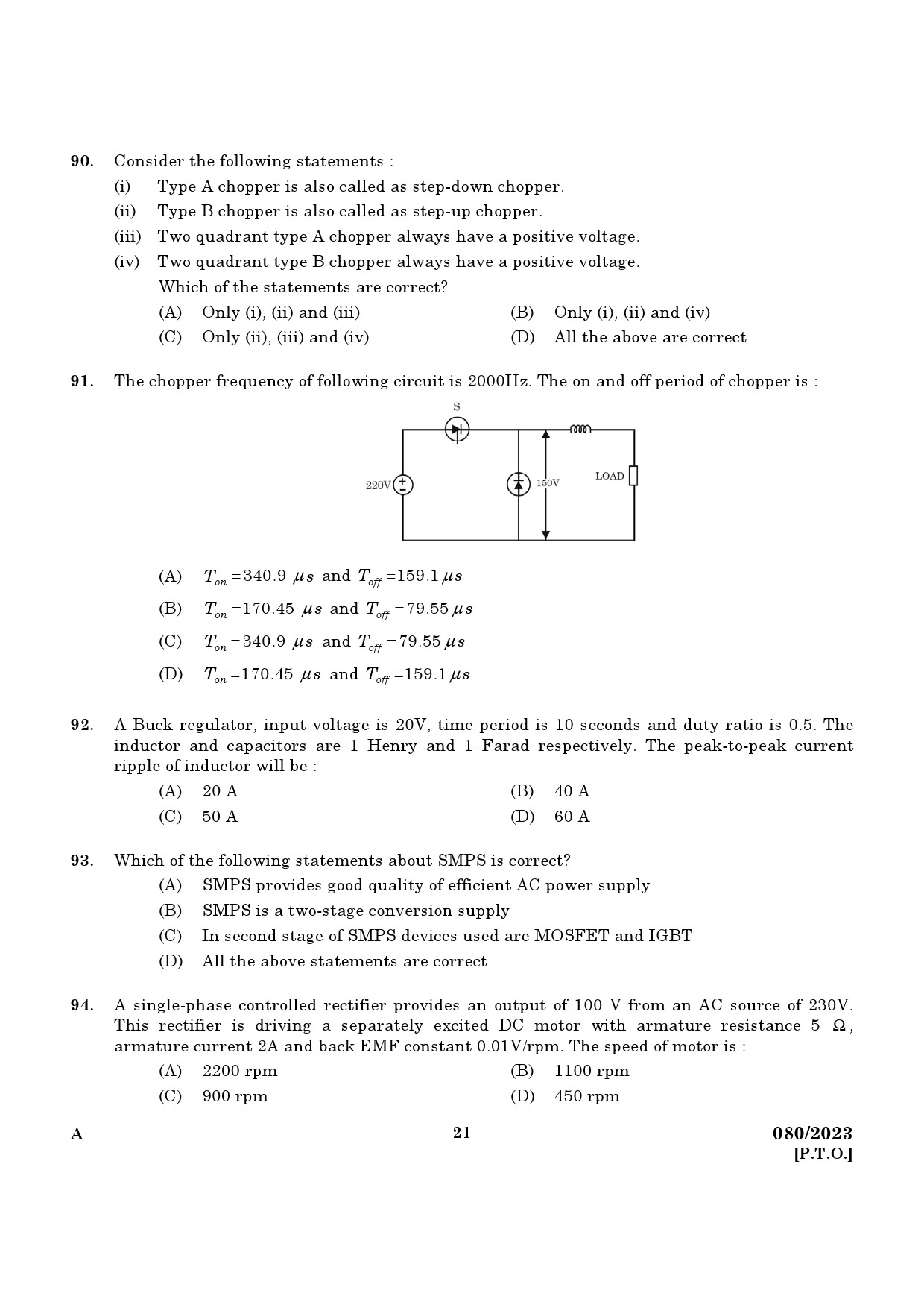 KPSC Assistant Professor Electrical and Electronics Engineering Exam 2023 Code 0802023 19