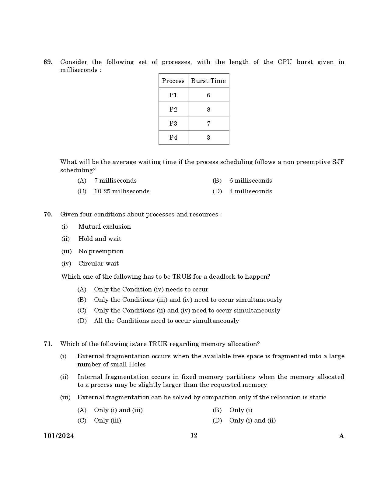 KPSC Computer Operator Exam 2024 Code 101 2024 10