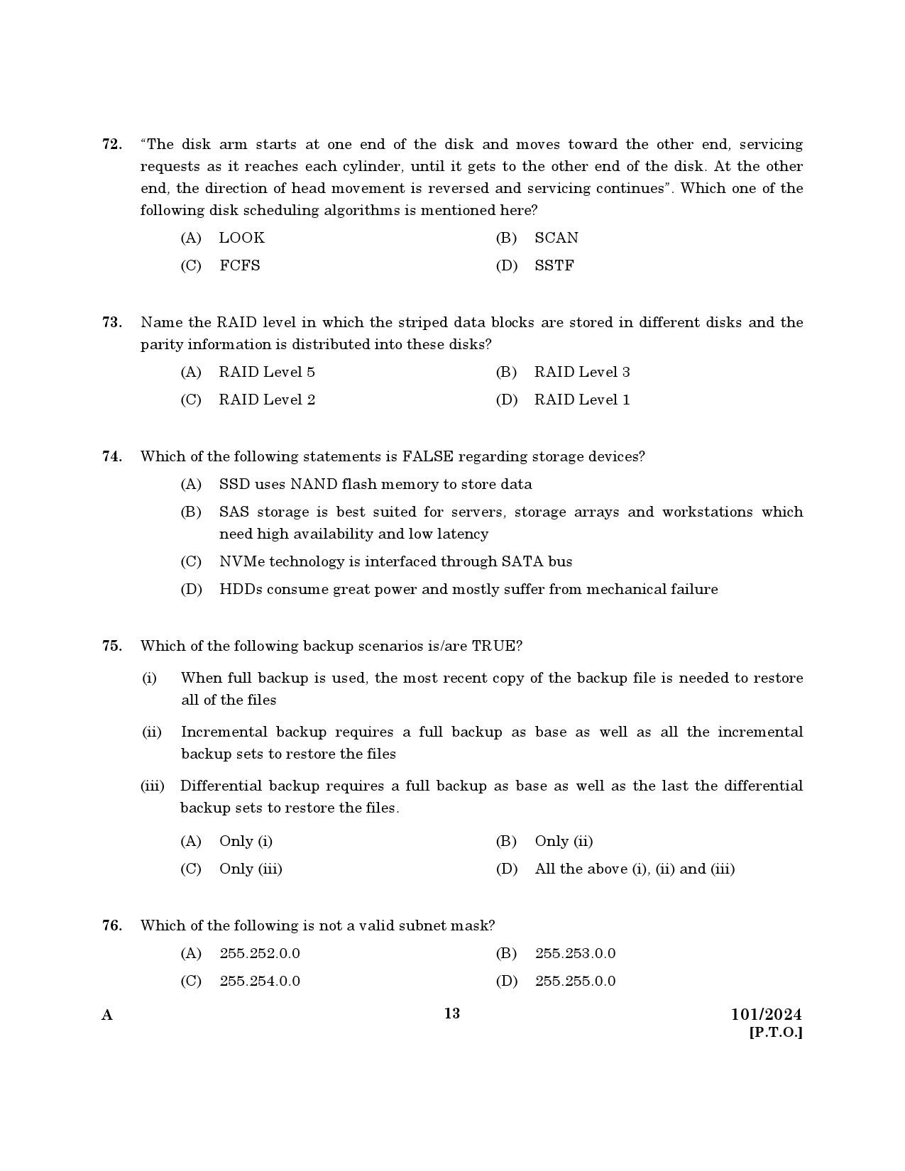 KPSC Computer Operator Exam 2024 Code 101 2024 11