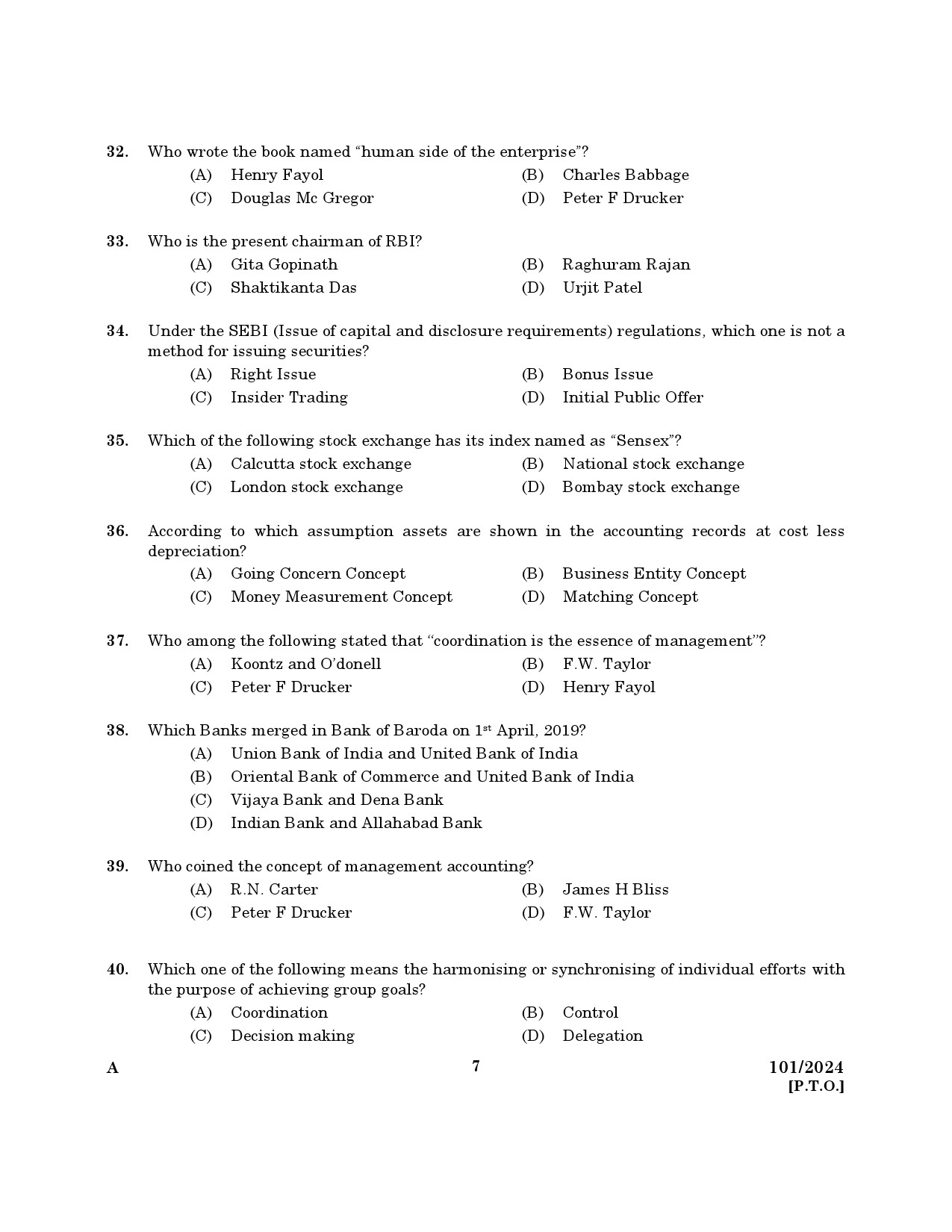 KPSC Computer Operator Exam 2024 Code 101 2024 5