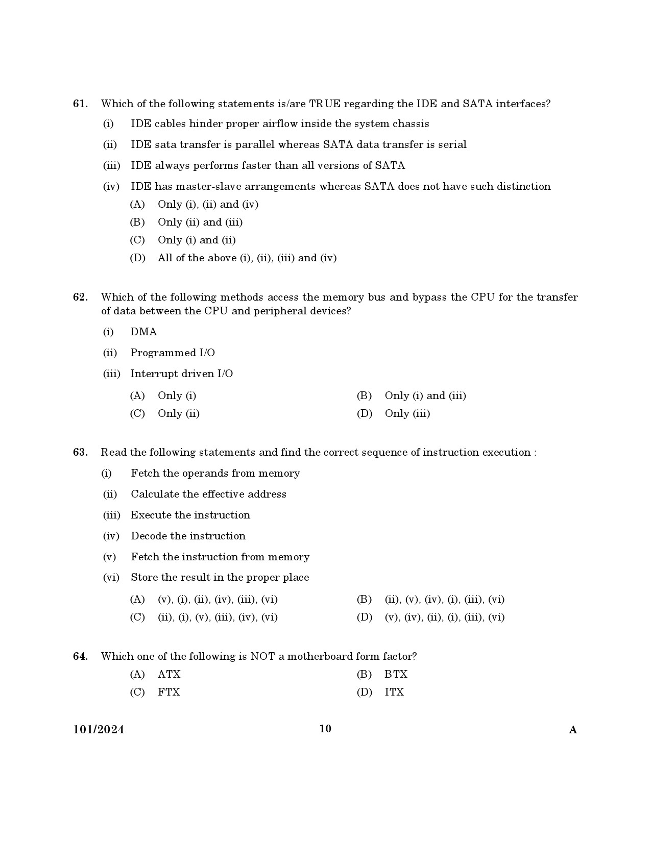 KPSC Computer Operator Exam 2024 Code 101 2024 8