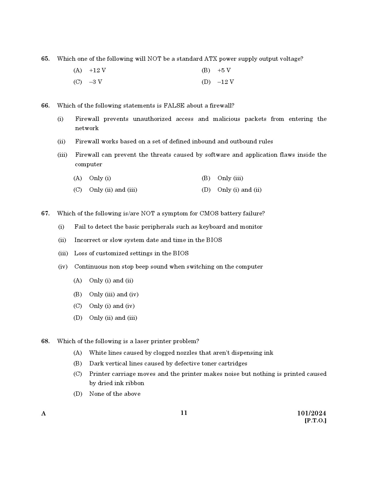 KPSC Computer Operator Exam 2024 Code 101 2024 9