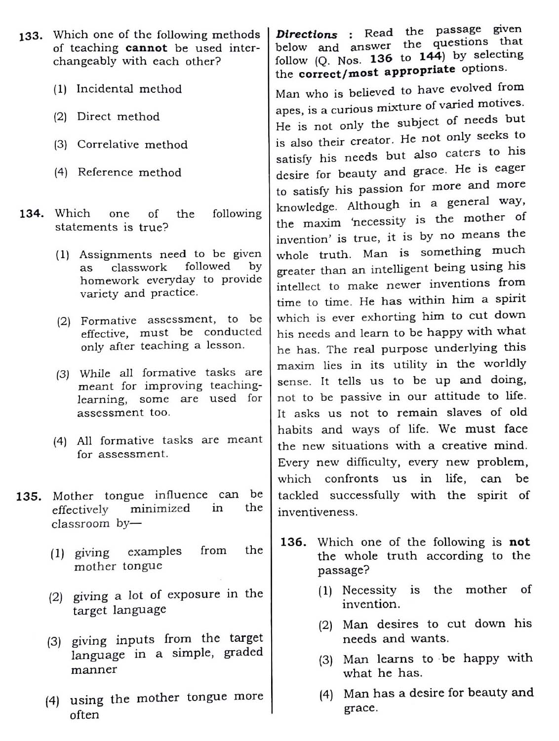 CTET December 2018 Paper 1 Part V Language II English 3