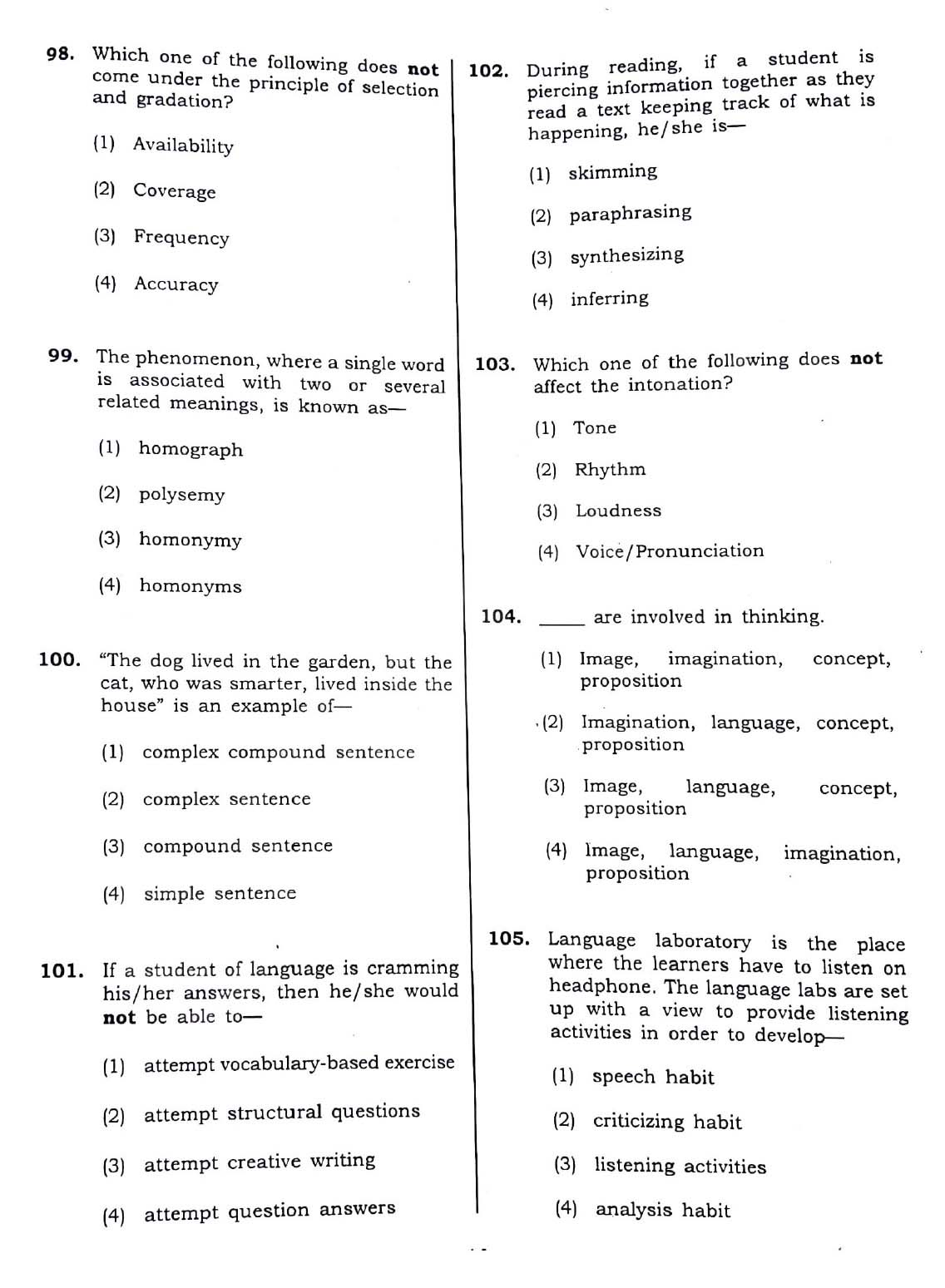 CTET December 2018 Paper 2 Part IV Language 1 English 2