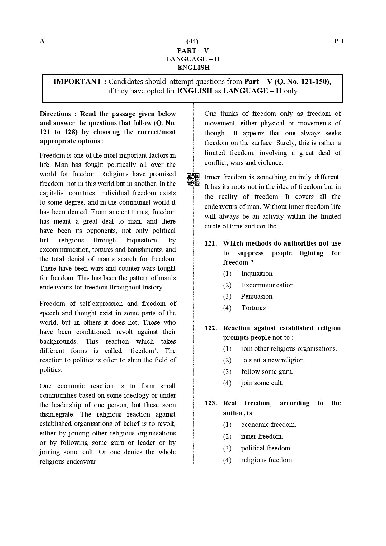 CTET December 2019 Paper 1 Part V Language II English 1