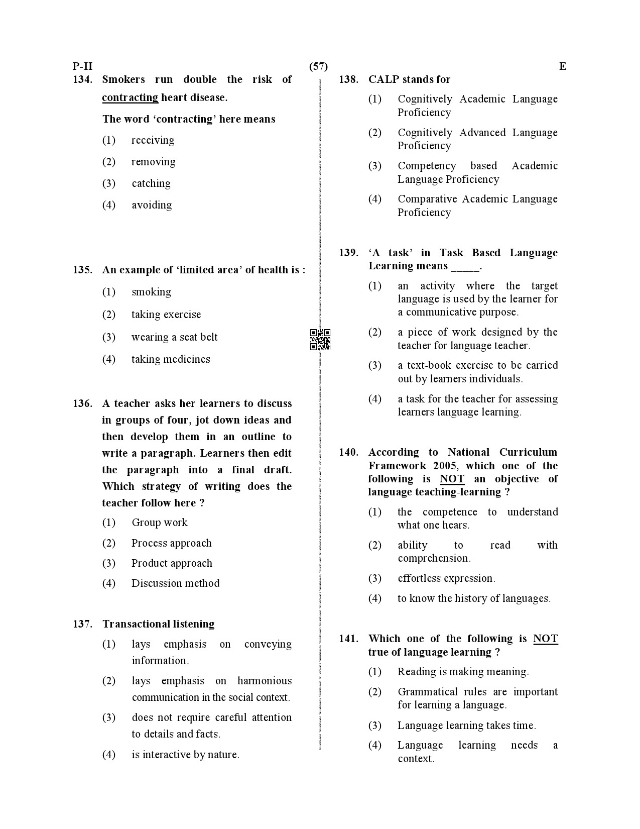 CTET December 2019 Paper 2 Part V Language II English 4