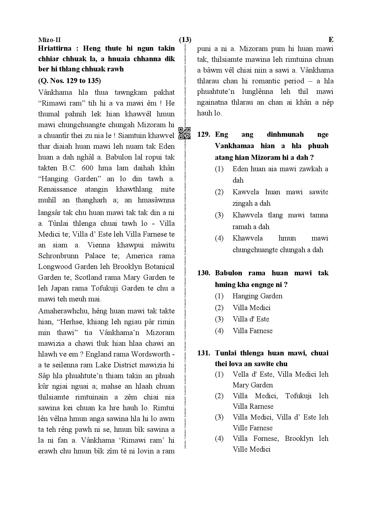 CTET December 2019 Paper 2 Part V Language II Mizo 3