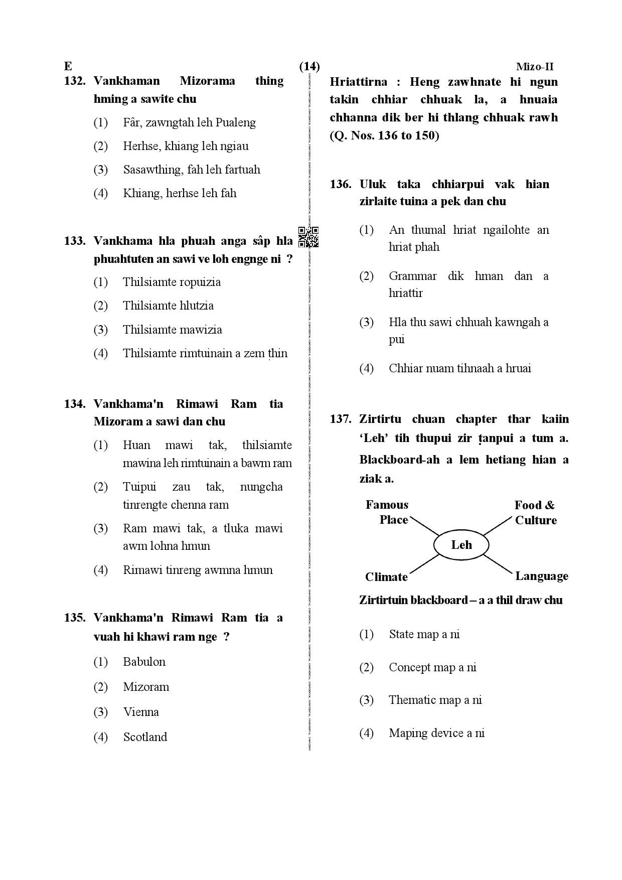 CTET December 2019 Paper 2 Part V Language II Mizo 4