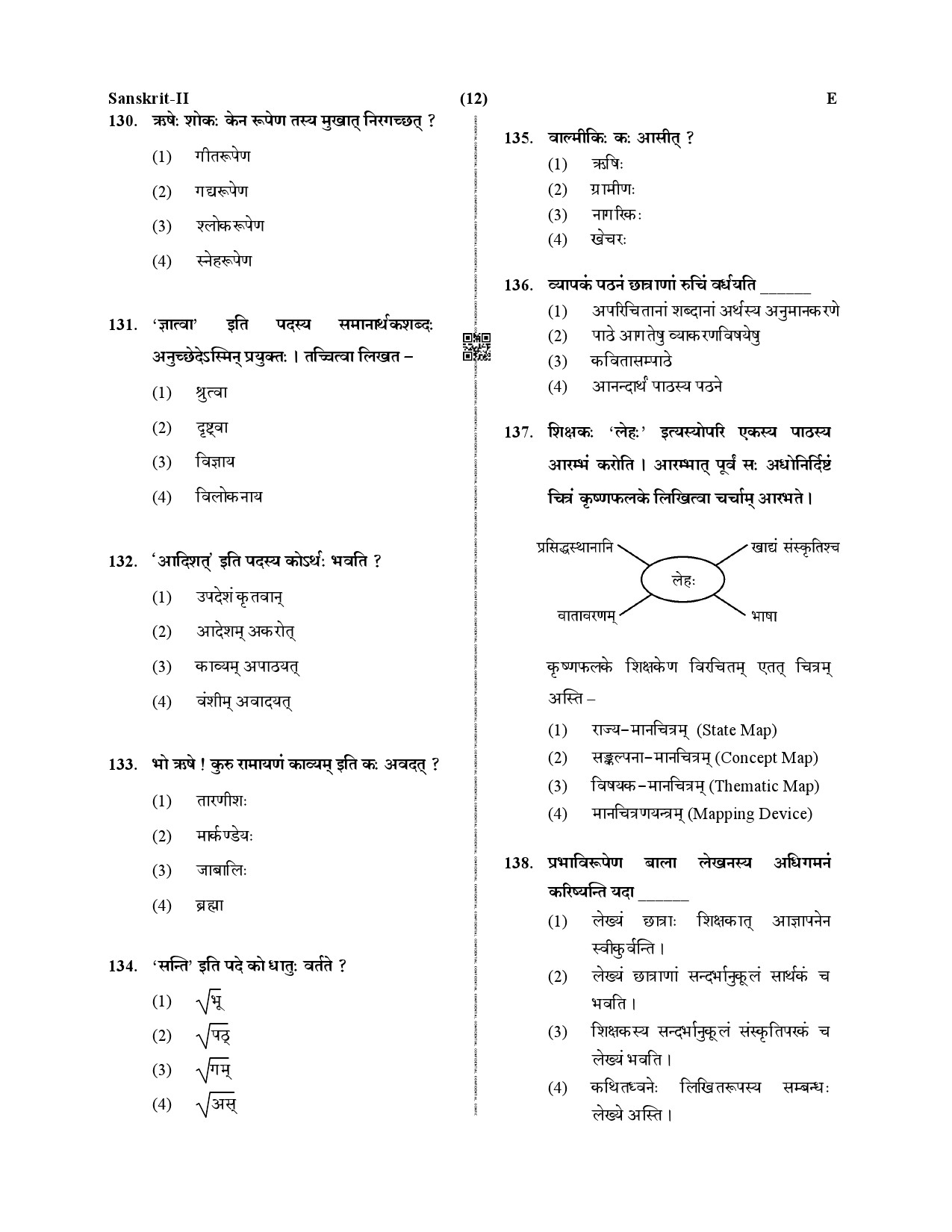 CTET December 2019 Paper 2 Part V Language II Sanskrit 3