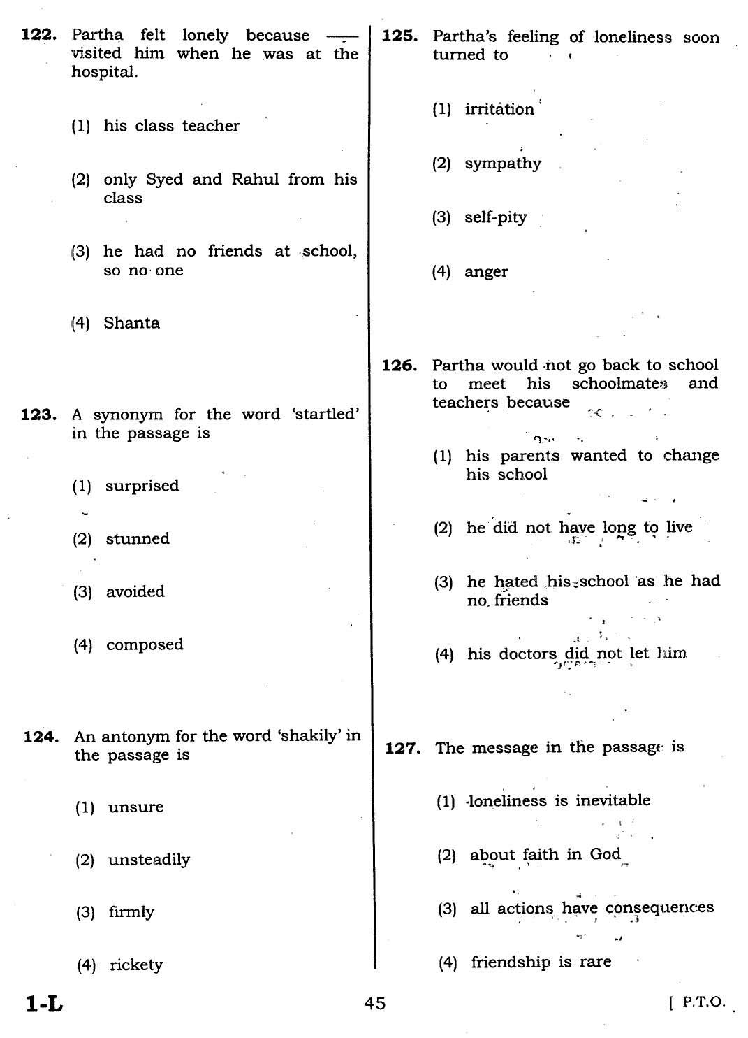 CTET February 2014 Paper 1 Part V Language II English 2