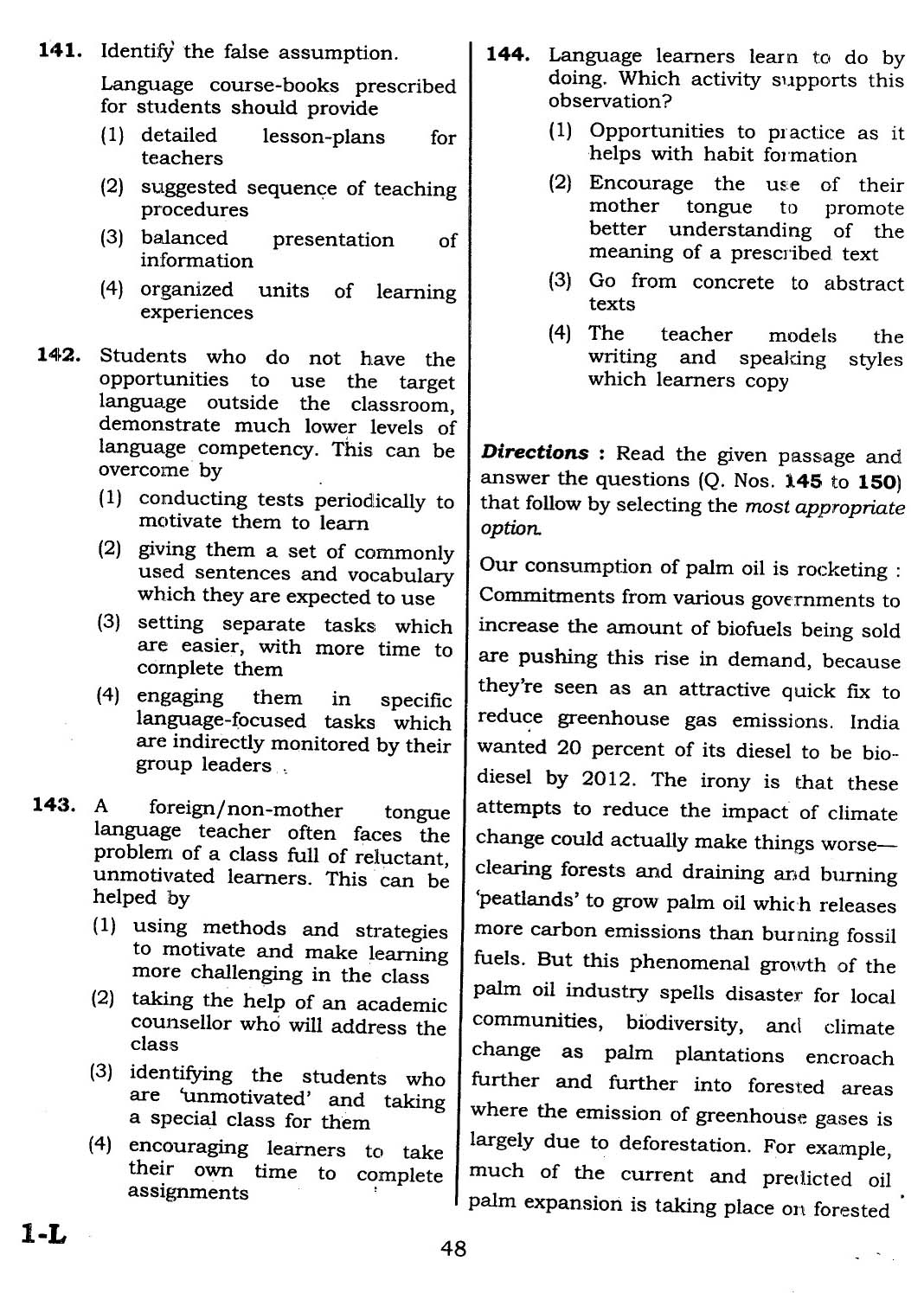 CTET February 2014 Paper 1 Part V Language II English 5