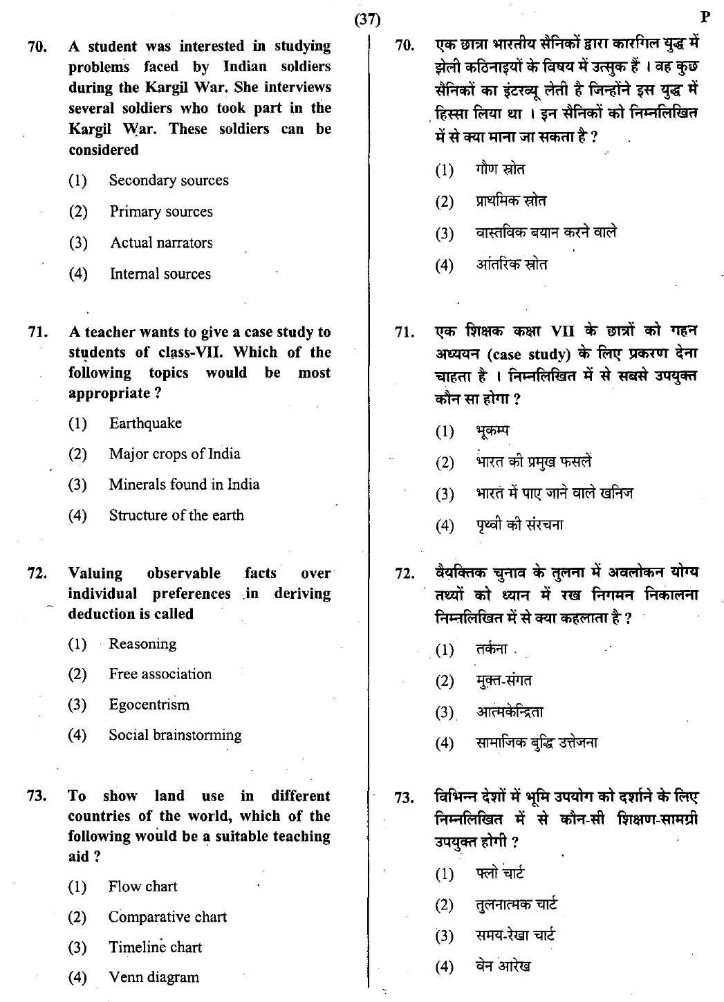 CTET February 2014 Paper 2 Part III Social Studies 10