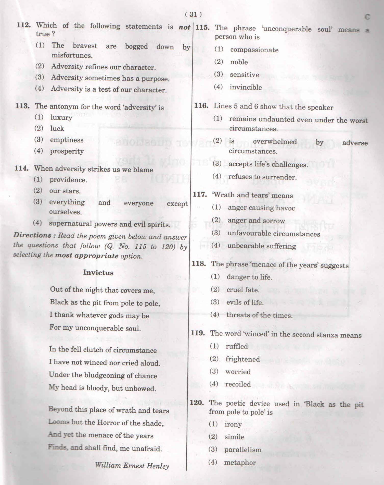 CTET February 2015 Paper 1 Part IV Language 1 English 4