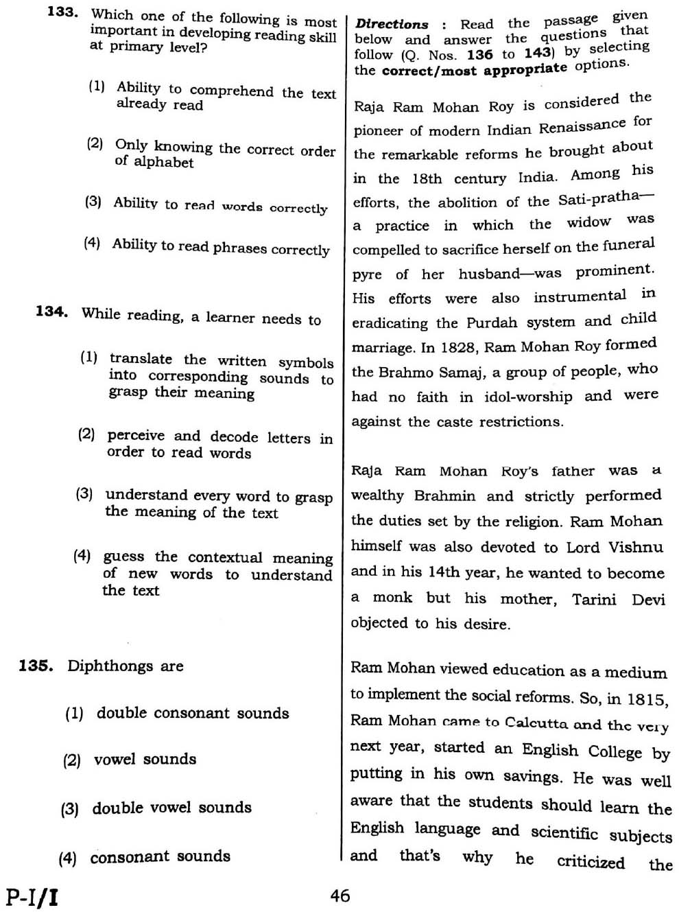 CTET February 2016 Paper 1 Part V Language II English 3