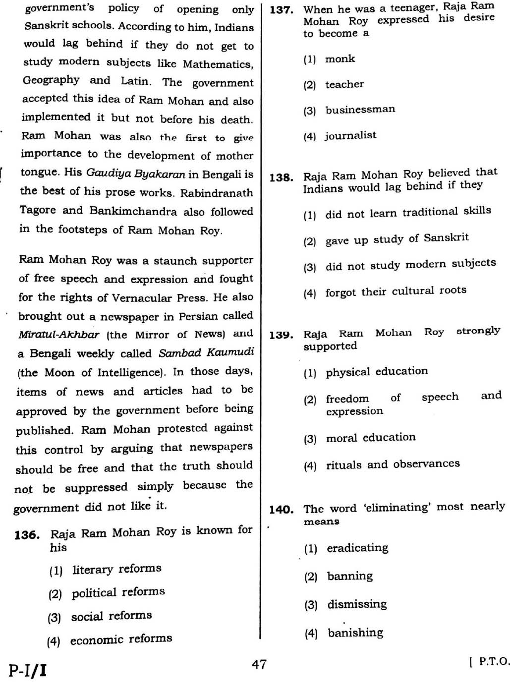 CTET February 2016 Paper 1 Part V Language II English 4