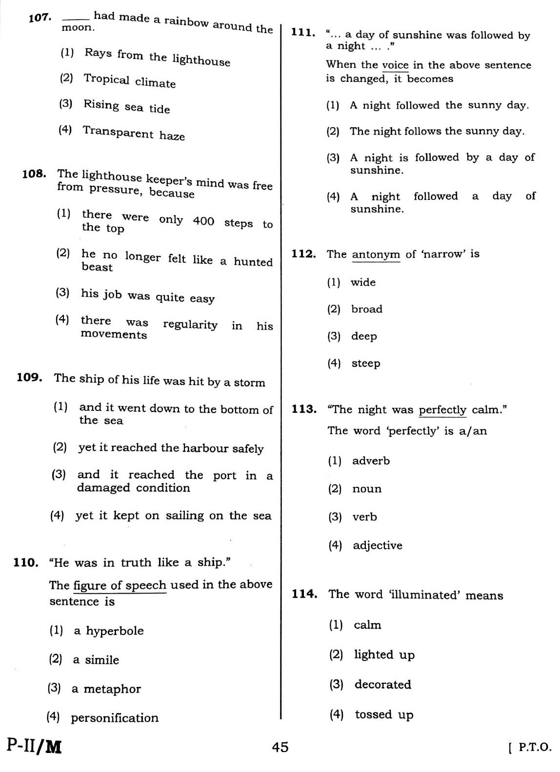 CTET February 2016 Paper 2 Part IV Language 1 English 4