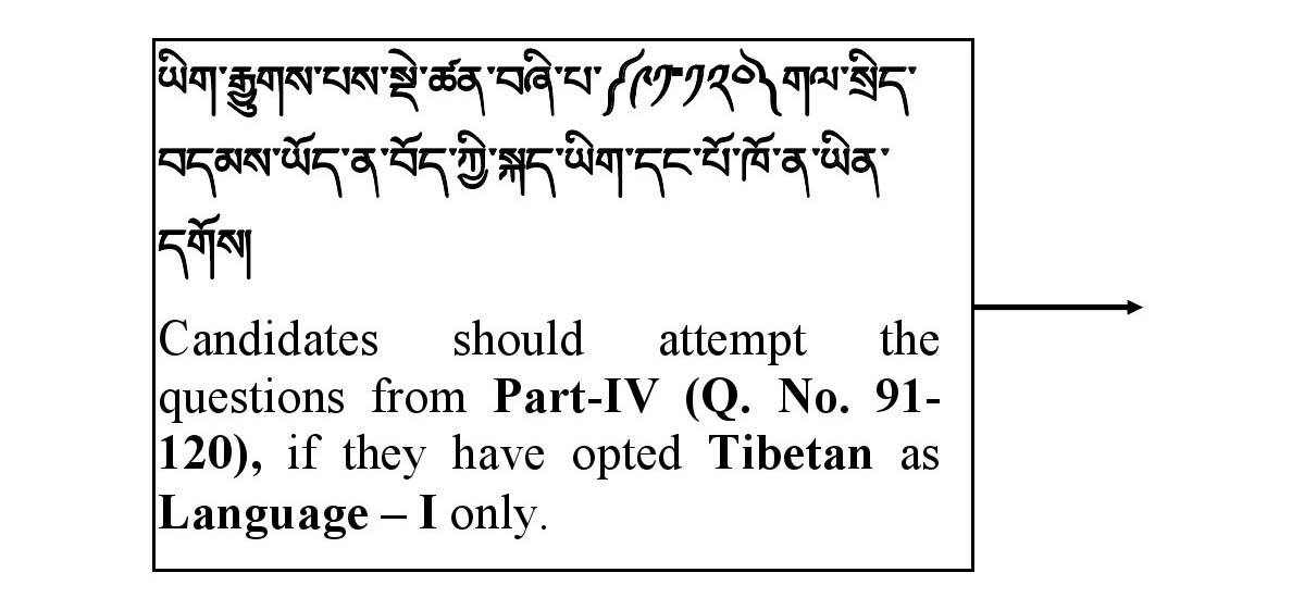 CTET January 2021 Paper 1 Part IV Language I Tibetan 3