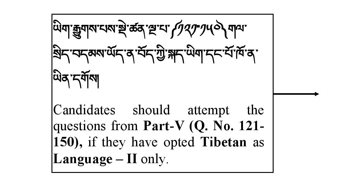 CTET January 2021 Paper 1 Part V Language II Tibetan 1