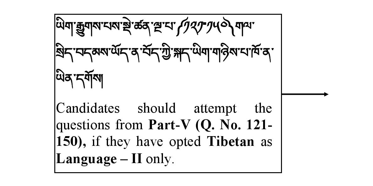 CTET January 2021 Paper 2 Part V Language II Tibetan 1