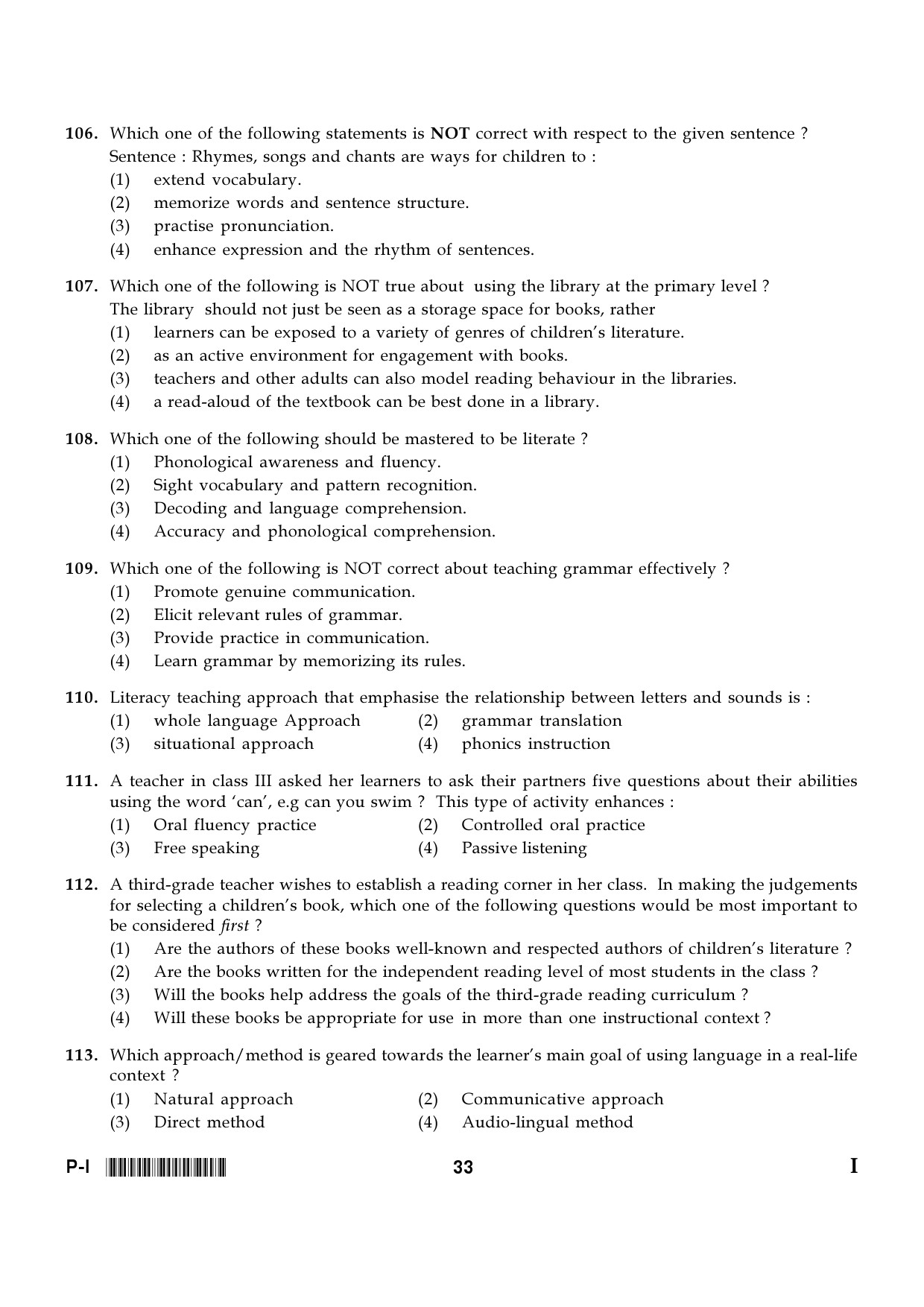 CTET January 2024 Paper I Part IV Language I English 4