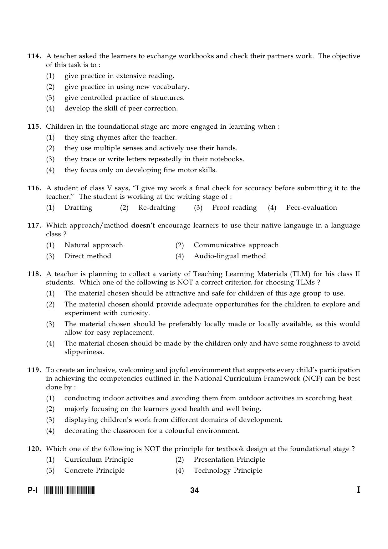 CTET January 2024 Paper I Part IV Language I English 5