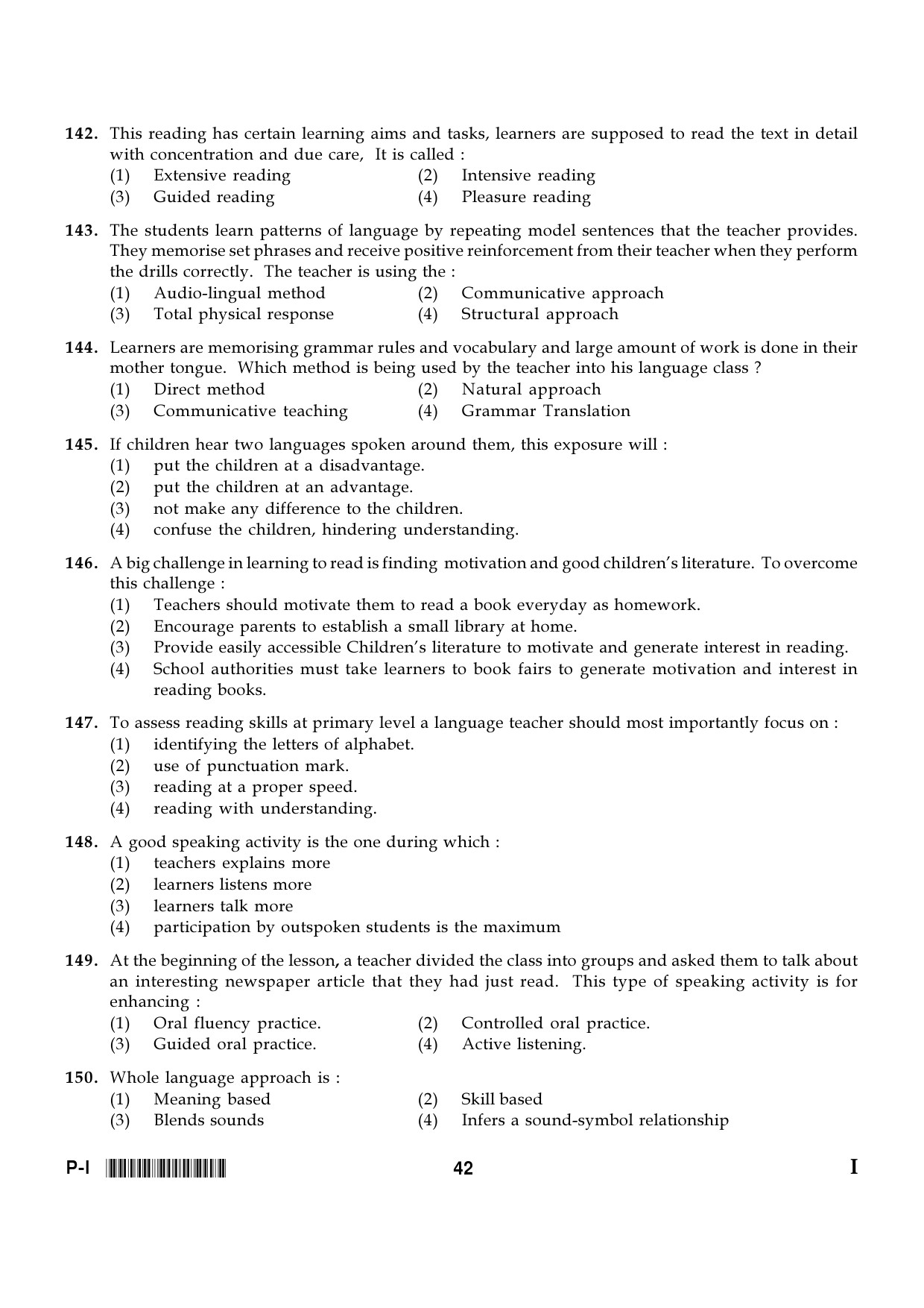 CTET January 2024 Paper I Part V Language II English 4