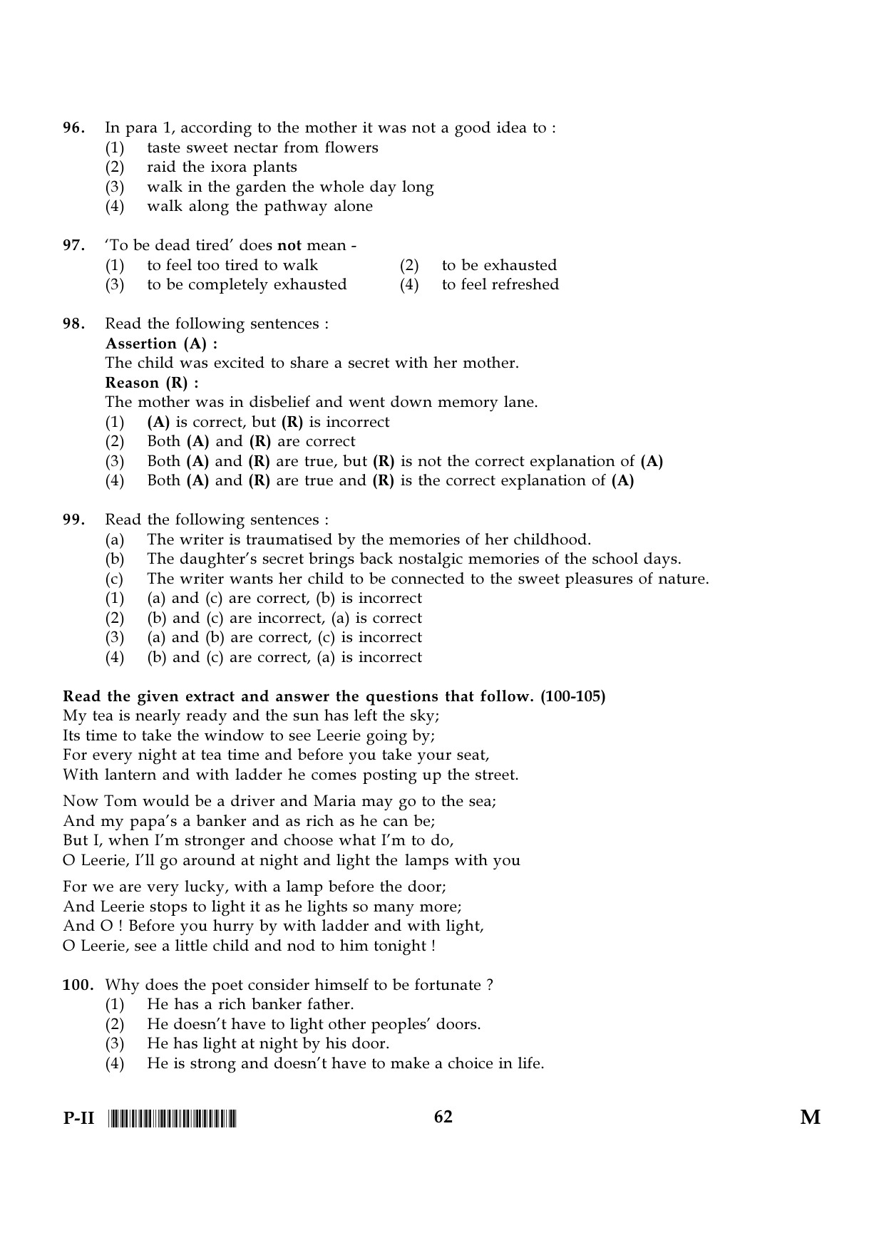 CTET January 2024 Paper II Part IV Language I English 2