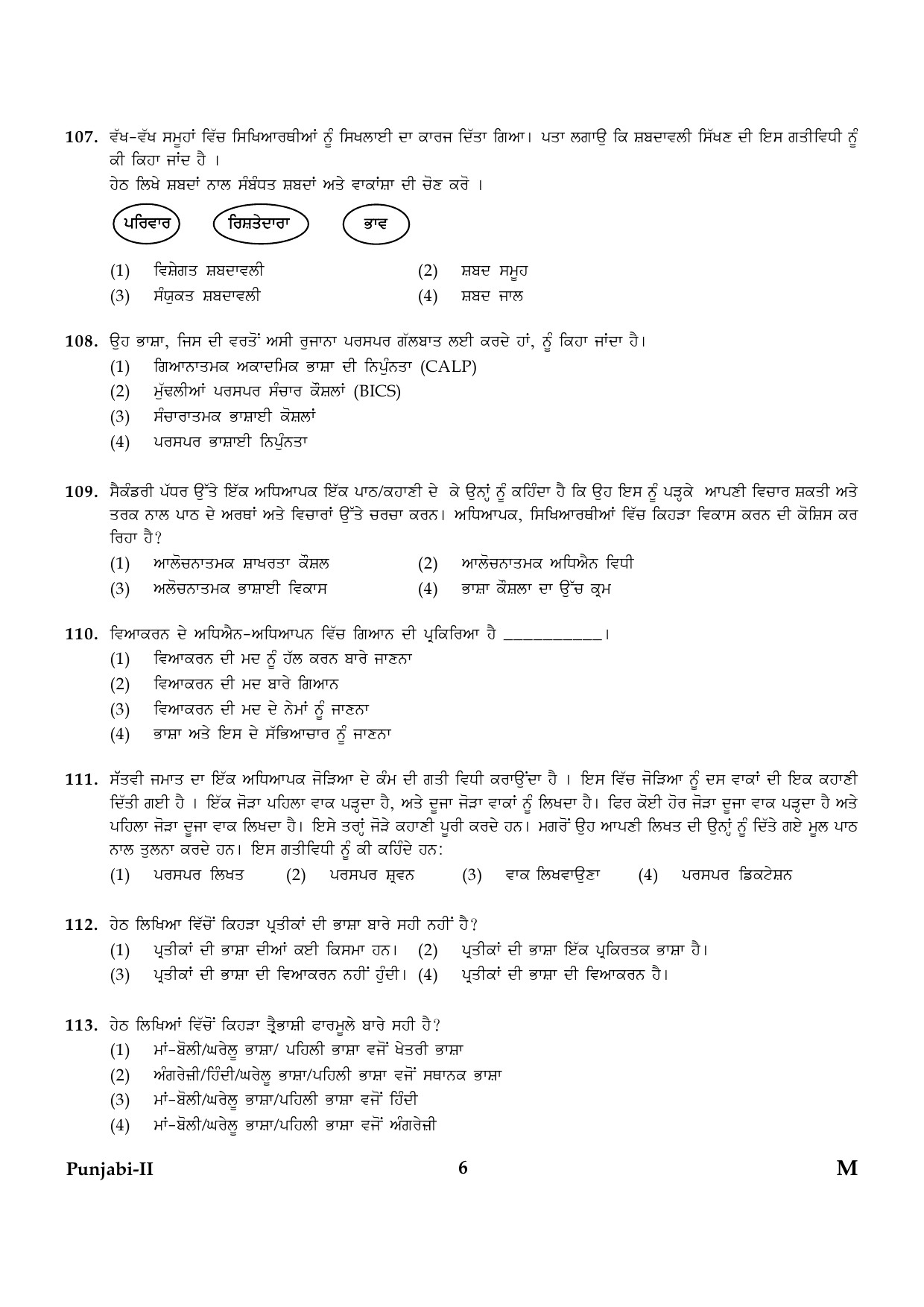 CTET January 2024 Punjabi Language Paper II Part IV and V 6