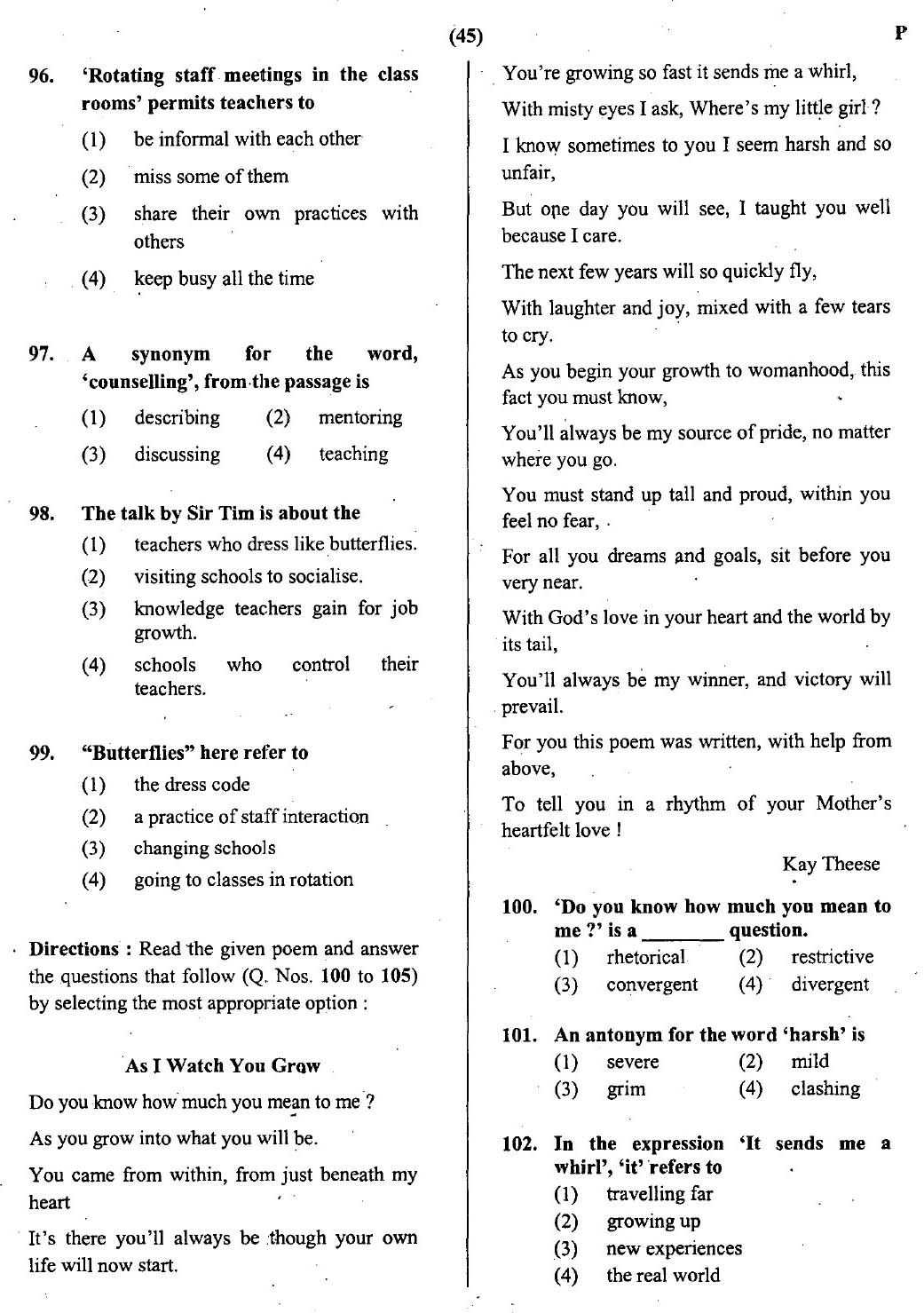 CTET July 2013 Paper 2 Part IV Language 1 English 2