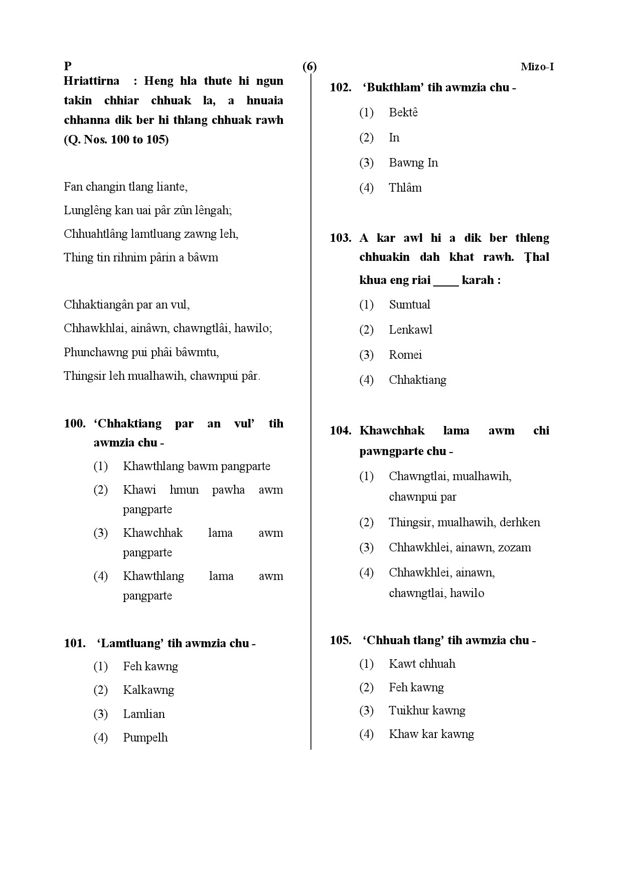 CTET July 2019 Paper 1 Part IV Language 1 Mizo 3