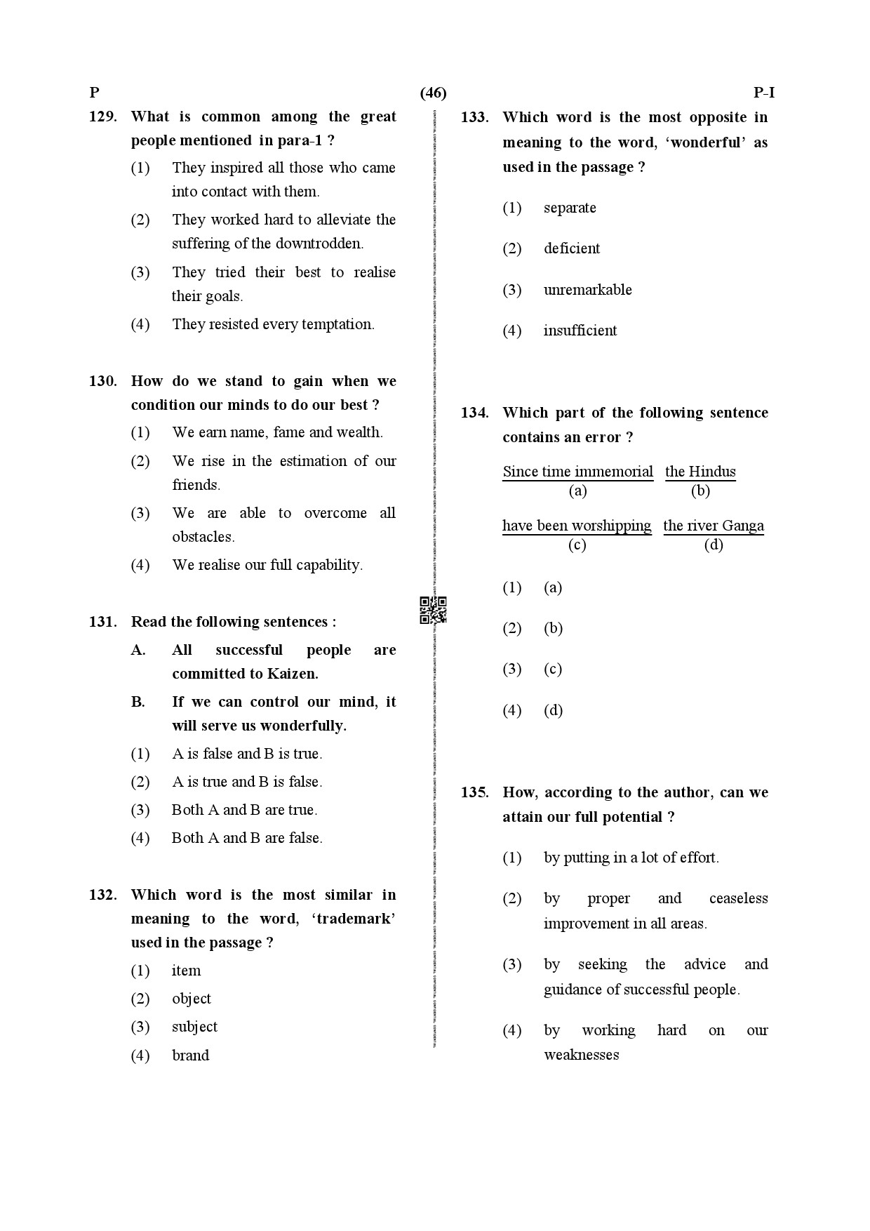 CTET July 2019 Paper 1 Part V Language II English 3