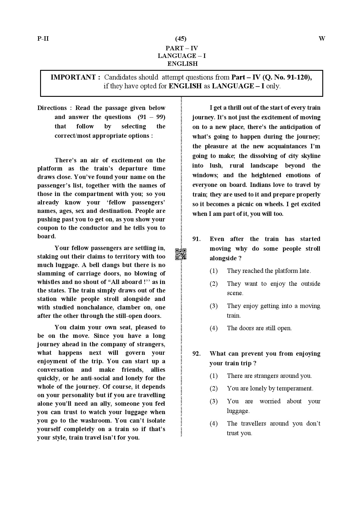 CTET July 2019 Paper 2 Part IV Language 1 English 1