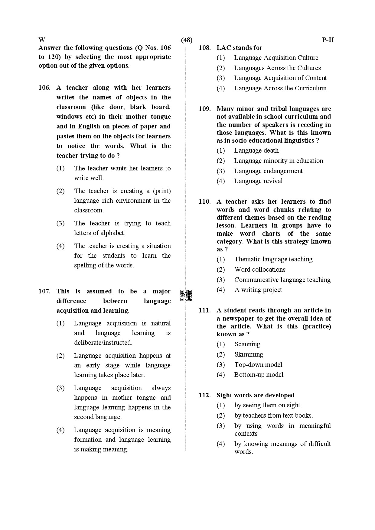 CTET July 2019 Paper 2 Part IV Language 1 English 4