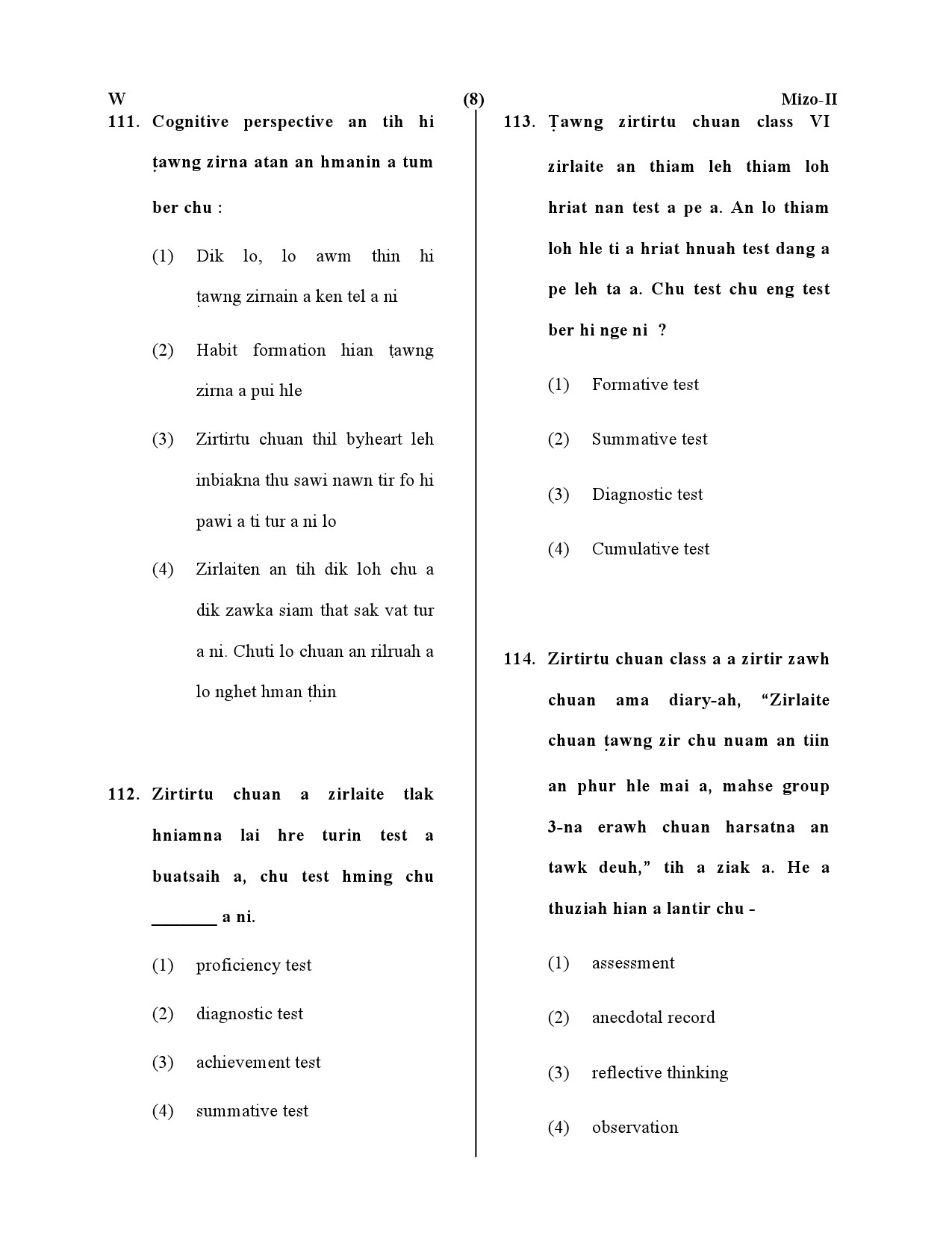 CTET July 2019 Paper 2 Part IV Language 1 Mizo 5