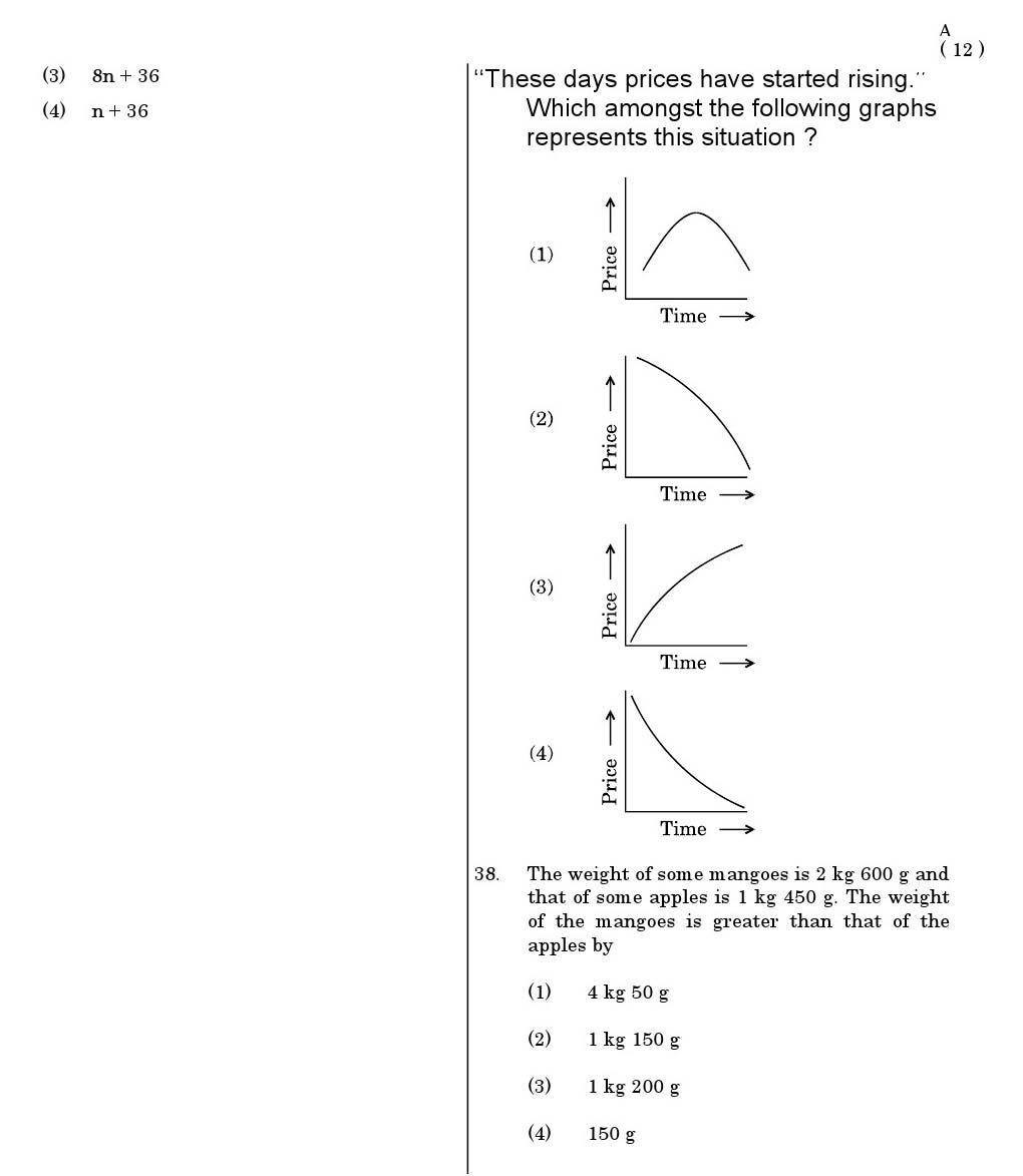 CTET June 2011 Paper 1 Part II Mathematics 2