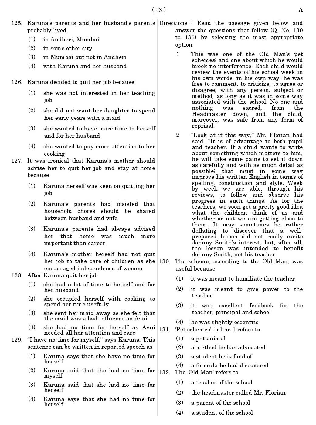 CTET June 2011 Paper 1 Part V Language II English 2