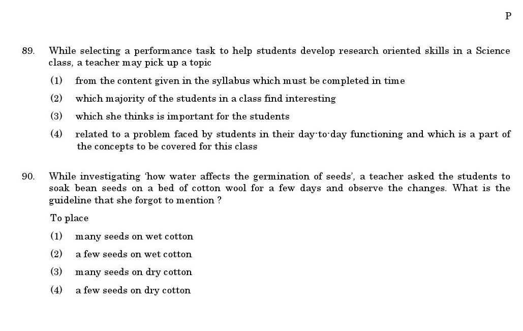 CTET June 2011 Paper 2 Part I Child Development and Pedagogy 10