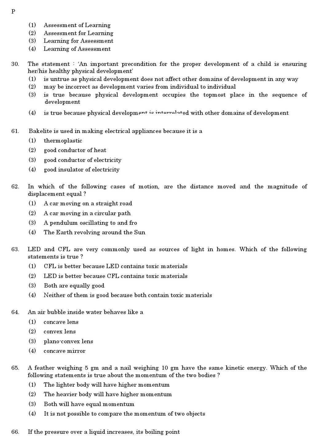 CTET June 2011 Paper 2 Part I Child Development and Pedagogy 5