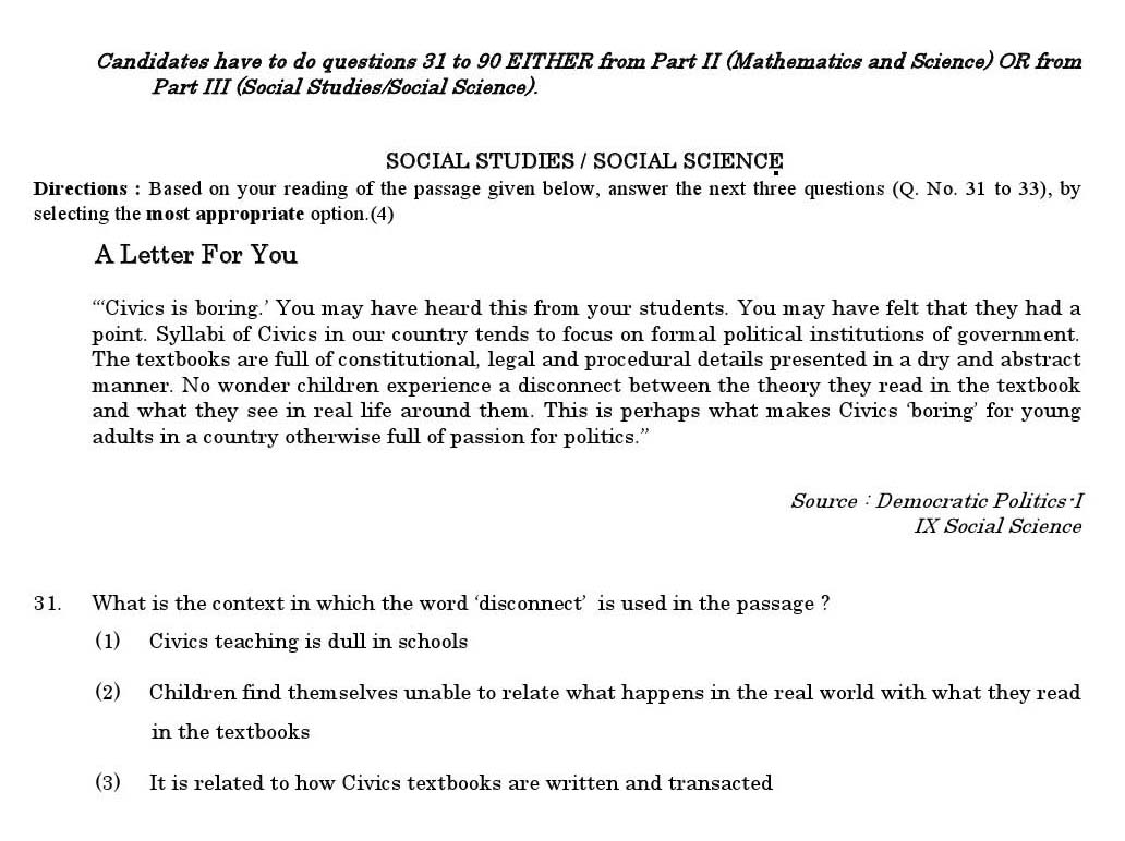 CTET June 2011 Paper 2 Part III Social Studies 1