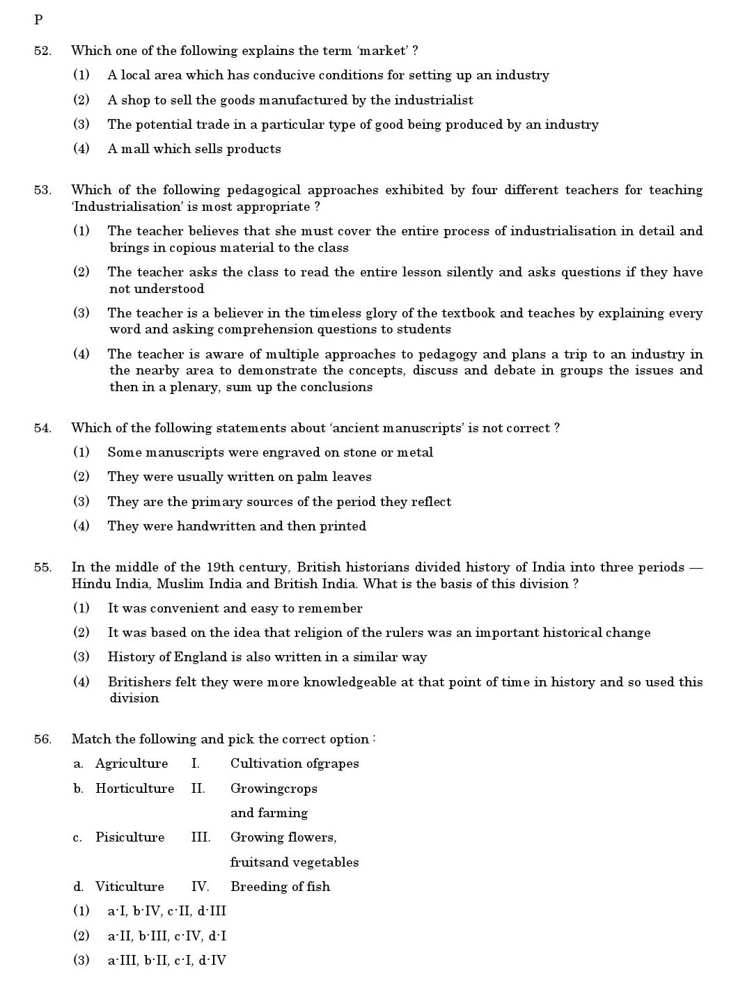 CTET June 2011 Paper 2 Part III Social Studies 5