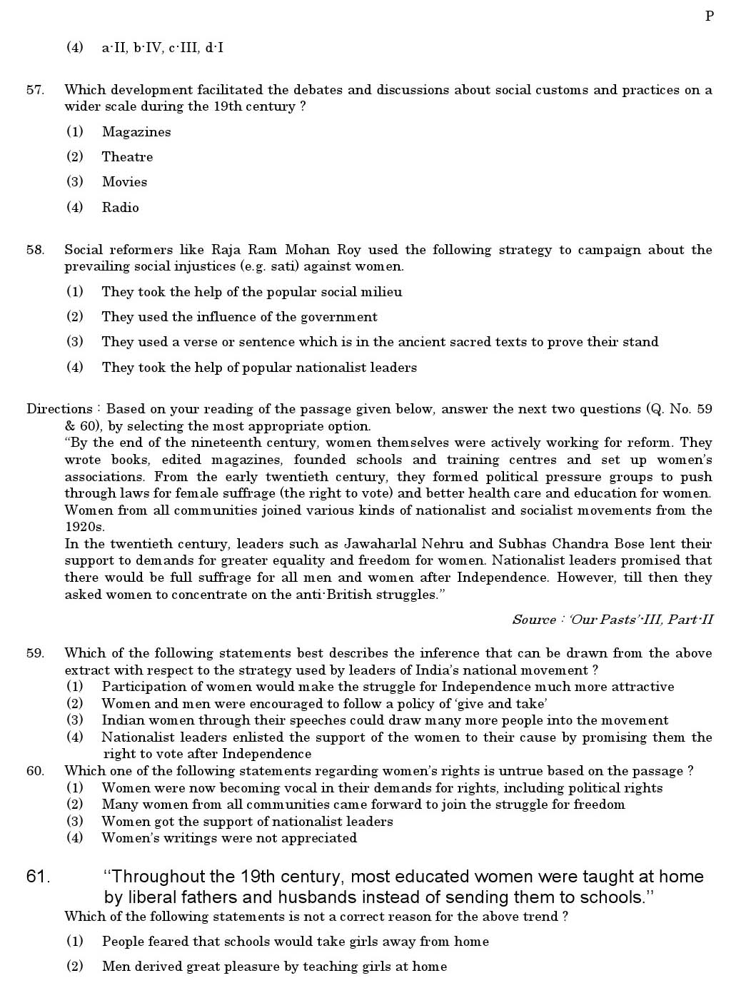 CTET June 2011 Paper 2 Part III Social Studies 6