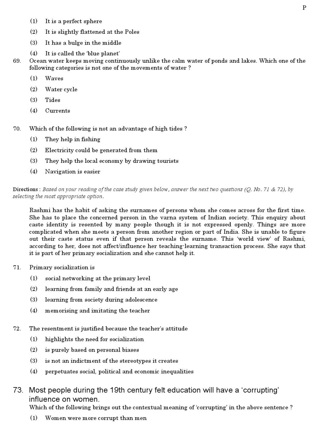 CTET June 2011 Paper 2 Part III Social Studies 8