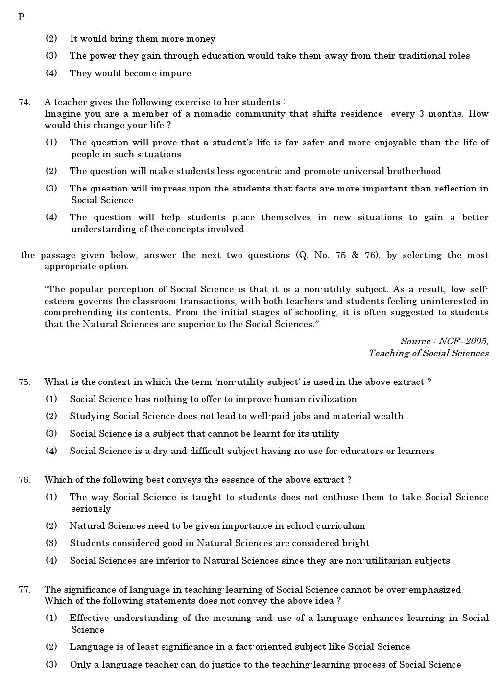 CTET June 2011 Paper 2 Part III Social Studies 9