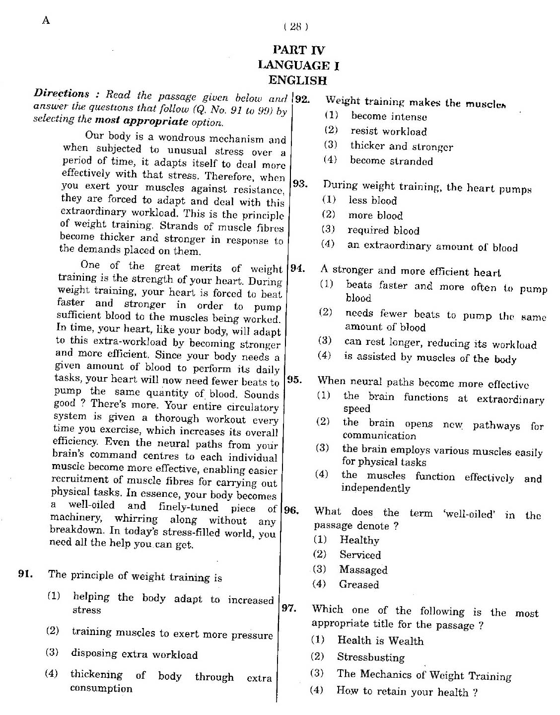 CTET May 2012 Paper 1 Part IV Language 1 English 1