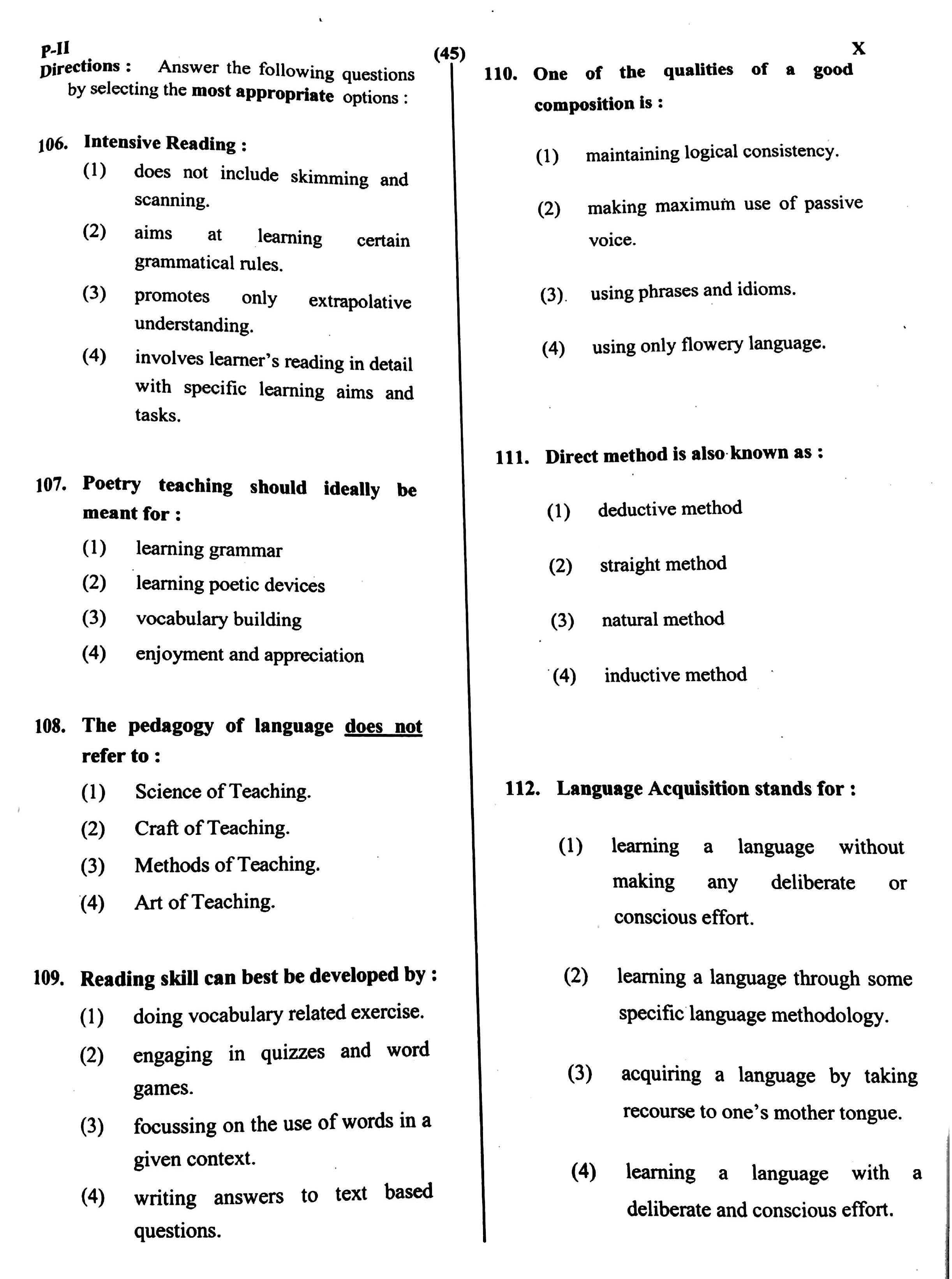 CTET May 2016 Paper 2 Part IV Language 1 English 4