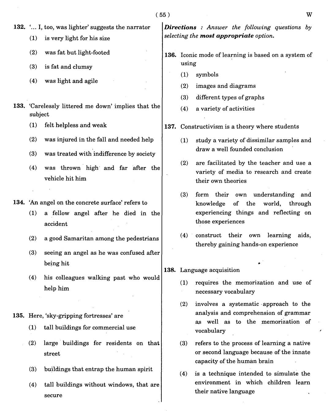 CTET November 2012 Paper 2 Part V Language II English 3